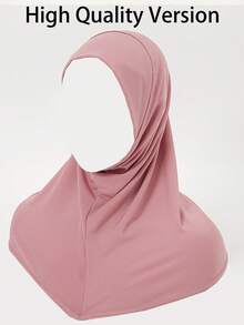 1 件女士便捷头巾，全下巴覆盖，纯色头巾
