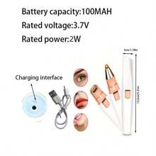 1pc Women's Rechargeable 2-In-1 Facial Shaver And Hair Trimmer With Epilator, Lip And Eyebrow Hair Removal - Get Smooth, Flawless Skin In Minutes!