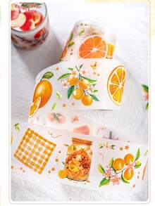 1 Stück dekorative Klebebänder mit Vintage-Motiven, Früchten, PET-Klebebandaufkleber 4,0 cm*2 m, ideal für Bullet Journals, Kunst, Scrapbooking, DIY-Basteleien, Planer, 6 Designs zur Auswahl