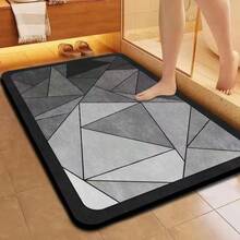 1pc New Diatom Mud Bathroom Mat, Geometric Absorbent Floor Mat, Soft Diatom Mud Home Non-Slip Foot Mat, Kitchen And Bathroom Quick-Drying Mat - Suitable For Bathroom, Kitchen, Bedroom, Doorway, Laundry Room, Toilet, Etc., Bathroom Accessories - 彩色 - 查看 12