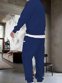 Set de sudadera y pantalón de chándal con rayas y logo para hombre, conjunto deportivo casual