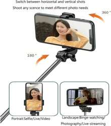 Selfie Stick Tripod, 3 In 1 Extendable & Portable  Tripod Selfie Stick With Wireless Remote Compatible With  16 15 14 13 12 11 Pro Xs Max 8 7, Galaxy Note10/S20/S10/OnePlus 9/9 PRO Etc,9969562