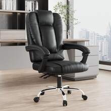 GartistGo Ergonomic High Back Office Chair - Premium PU Leather Recliner Chair With Inflatable Lumbar Support, Adjustable Swivel Chair For Executives - 棕色 - 查看 1