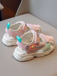 Toddler Baby Anti-Kick Sandals, Summer New Girls Walking Shoes, Korean Style Boys Beach Shoes, Soft Bottom Functional Shoes - Pink - View 3