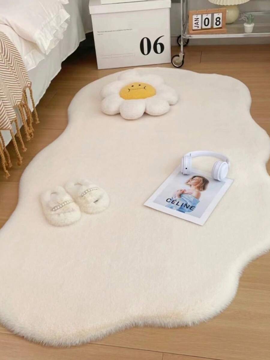 Alfombra decorativa de peluche de piel sintética, con fondo de gamuza, esponjosa y mullida, diseño creativo y acogedor, disponible en múltiples colores