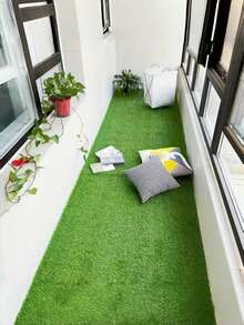 1 Roll High-Density Luxury Artificial Turf, Soft Realistic High-Quality Green Grass, Suitable For Patio, Roof, Indoor And Outdoor Use, Perfect For Garden Landscaping, Pet Area, Party, Camping, Backyard - High-quality Spring Grass (green) - View 2