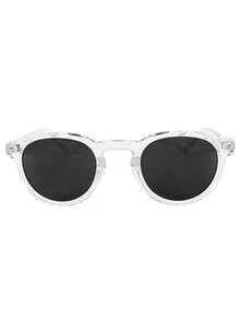 Premium Retro Vintage Oldstyle Round Sunglasses Acetate UV400 Sun Protection Unisex - Crystal - View 4