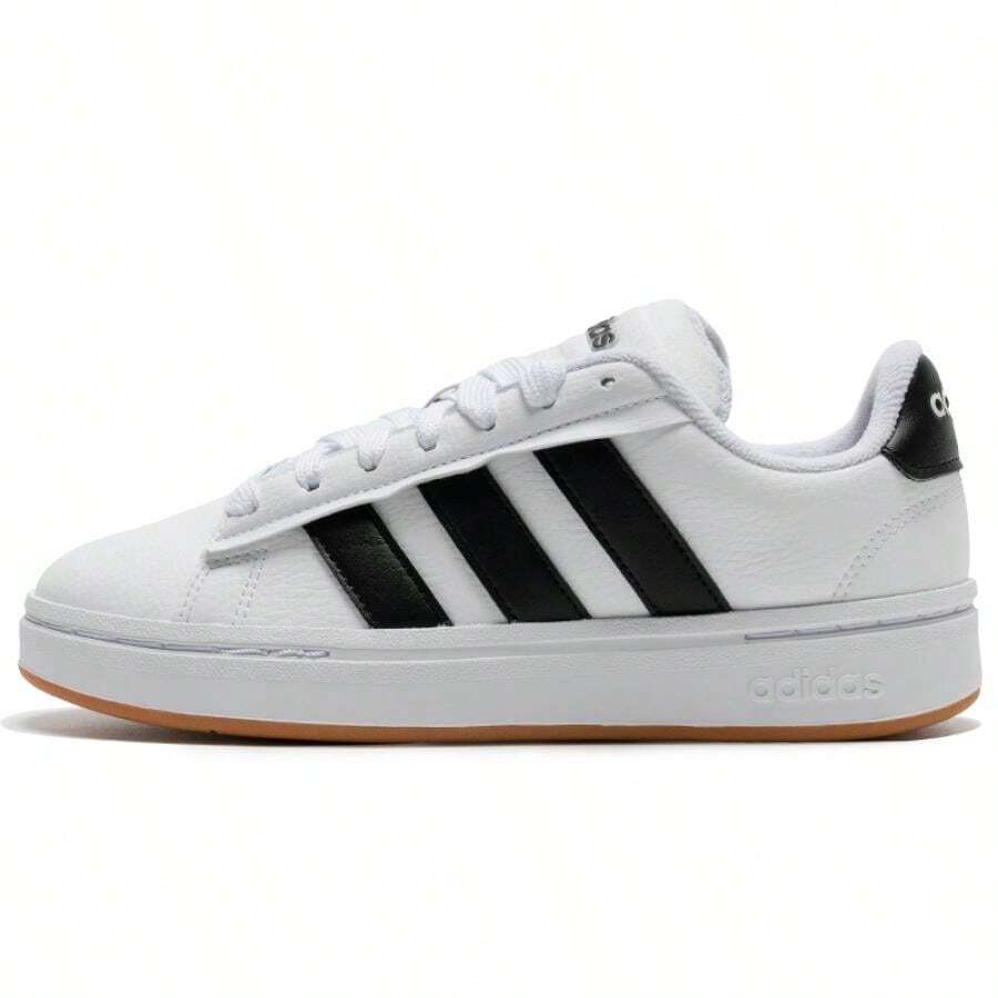 Adidas 男女通用网球鞋 GRAND COURT ALPHA 00s，舒适运动鞋，适合日常锻炼，JQ2996 - 白色/黑色/樹脂黃 - 查看 1