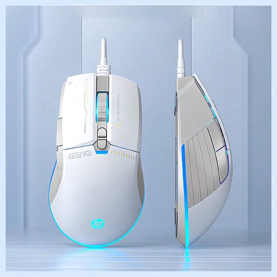 HP G210電競遊戲滑鼠 專業級宏程式按鍵設計 高精準度光學感應器 人體工學握感 耐用微動開關 遊戲專業裝備 白色有聲 - 白色有聲 - 查看 1