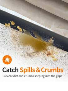 1pc Durable Silicone Kitchen Gap Sealing Strip, Waterproof, Heat-Resistant, Oil-Proof, Suitable For Sealing Gaps Between Kitchen Cabinets, Ovens, Appliances, Washers, Stoves, Practical And Reusable, Easy To Cut To Fit, Easy To Clean, Essential For Home And Restaurant