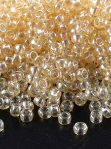 GO2CJBEADS 10 جرام متعدد الألوان حبيبات زجاجية دائرية بقطر 2 مم بخط فضي للاستخدام في صناعة الأساور DIY