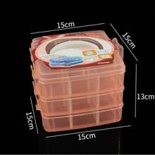 Hộp đựng đồ lưu trữ 3 tầng có thể xếp chồng di động với 18 ngăn có thể điều chỉnh, nắp và tay cầm có thể tháo rời - Hộp nhựa trong suốt dùng cho phòng tắm, phòng ngủ, nhà bếp, văn phòng, du lịch, cắm trại, phòng trẻ em, vườn, ký túc xá, bàn trang điểm, đồ thủ công, đồ chơi, đồ trang điểm, đồ dùng may vá (Tiết kiệm không gian) dành cho phụ nữ, đồ dùng du lịch thiết yếu, quà tặng khi trở lại trường - Nhiều màu - Xem 3