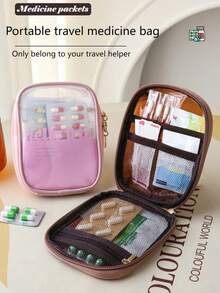 1pc Large Capacity Transparent Mesh Waterproof Cosmetic Bag, Portable Travel Toiletry Bag, Elegant Makeup Organizer, Lightweight And Compact For Skincare And Makeup On The Go - Multicolor - View 9