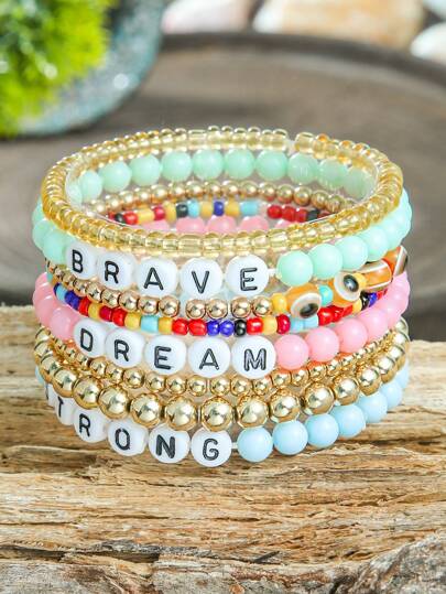 TopHanqi 8 Peças Conjunto de Pulseiras Boêmias Multicamadas e Coloridas com Contas para Mulheres, Adequado para Uso Diário, Festa, Trabalho, Estilo de Rua, Férias, Todas as Estações