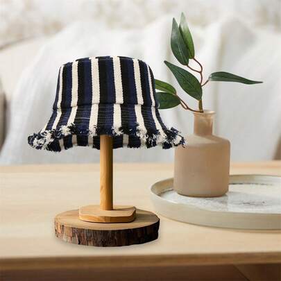 Unisex Fringed Trim Bucket Hat, Stylish Washed Cotton Soft Wide Brim Hat For Outdoor Summer Beach Headwear