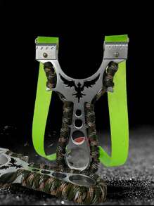 1pc Metal Eagle Slingshot, Outdoor High Power Stainless Steel Slingshot With Precision Flat Rubber Band - Multicolor - View 1