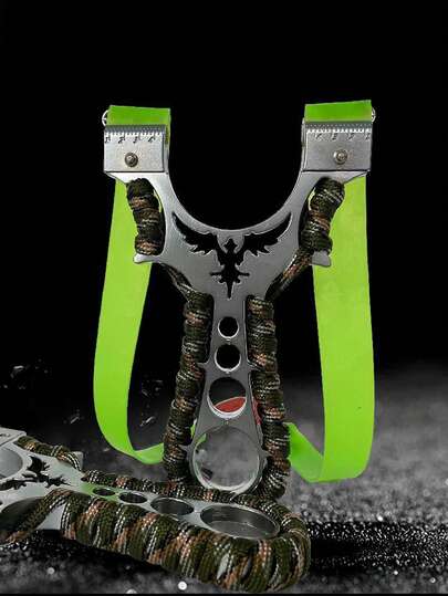1pc Metal Eagle Slingshot, Outdoor High Power Stainless Steel Slingshot With Precision Flat Rubber Band