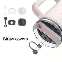 3pcs/6pcs Silicone Straw Plugs For Cup, Accessory Kit With1/ 2 Dustproof Caps,1/ 2 Square Leakproof Plugs &1/ 2 Circular Spill-Proof Stoppers, Reusable,For Halloween Christmas Holidays - Multicolor - View 1