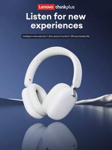 Lenovo 联想 TH60 蓝牙耳机，配备 ANC 智能降噪、5.4 环绕声、高品质音频、低延迟、长电池寿命、清晰通话，适用于音乐、游戏、智能手机和电脑，有线/无线连接 - 灰色 - 查看 4