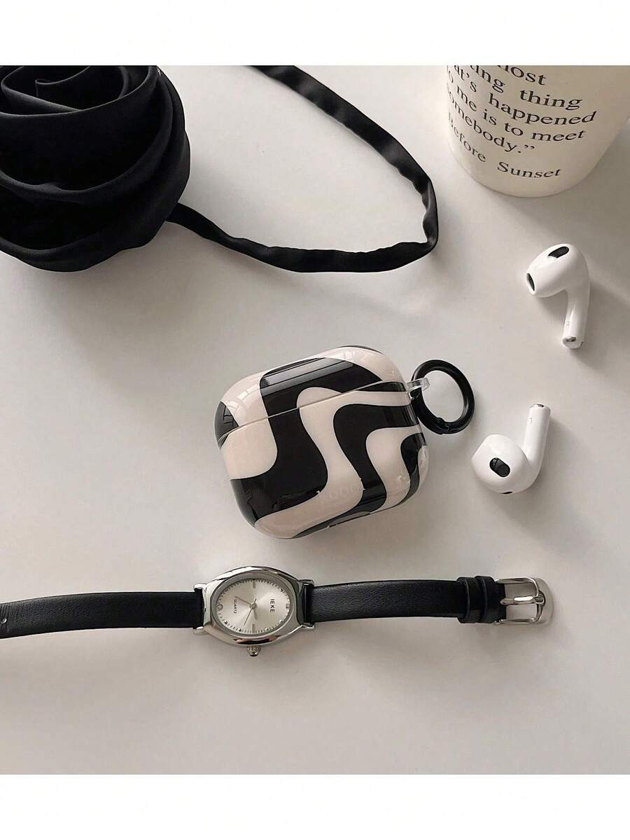 Zebra Striped Simple Style Earphone Case Compatible With Apple Pro/ Pro/ 3/ 2/ 4