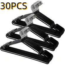 10/30pcs Metal Wire Hangers, Non-Slip Closet Organizer Clothing Hangers, Round Notch Metal Shirt Hangers, Suitable For Shirts, Suits, Jackets - Back To School, Wardrobe Organization