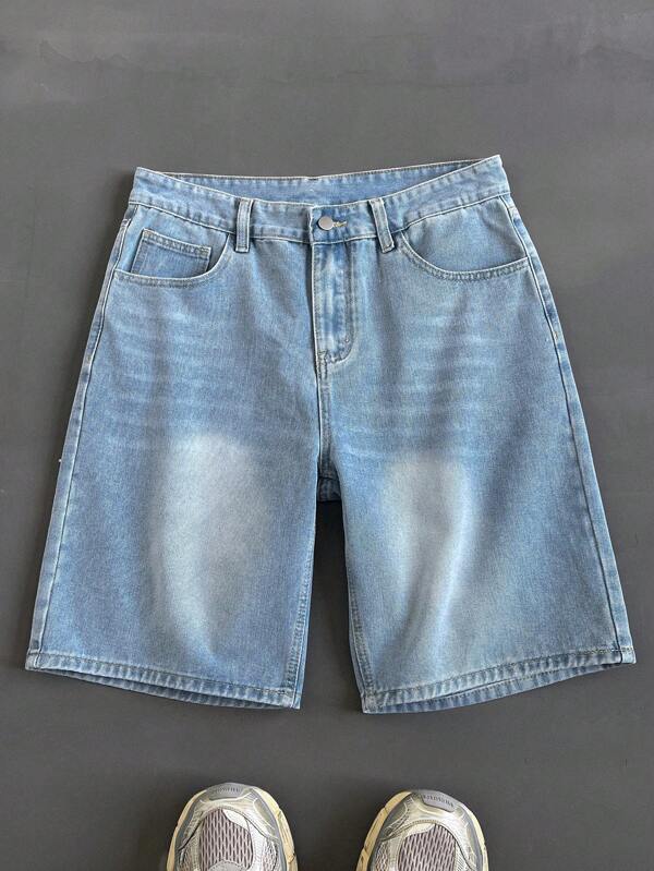 Men's Loose Casual Denim BermudaShorts With Pockets, Versatile Summer Denim Shorts Jorts