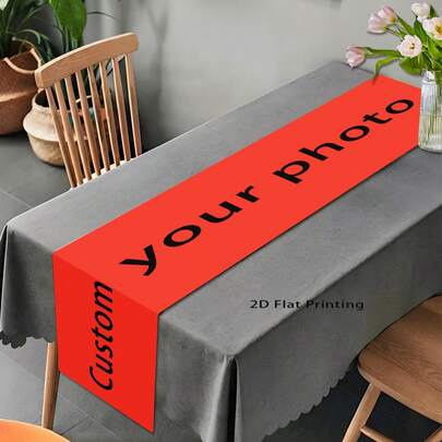 1pc Customized Vintage Spring/Summer Floral Dining Table Runner, Home Kitchen Decor, Seasonal Farmhouse Floral Indoor Outdoor Party Supplies, 12.99*72.05 Inches, Tablecloth, Coffee Table Cover