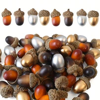 40/60 pezzi Set di decorazioni artificiali in schiuma di ghianda per il Raccolto, Ognissanti, Ringraziamento, include 60 ghiande finte in 4 colori, adatte per decorazioni autunnali da fattoria, decorazioni da tavolo per feste, accessori per ristoranti a tema e librerie, anche per matrimoni e feste fai-da-te