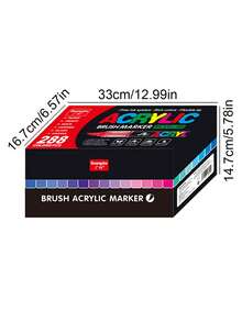 12/24/48/60/72/120/168/200 色专业艺术家笔套装 - 双刷艺术马克笔、柔性画笔和细尖素描 168 色软尖免按压绘画涂鸦覆盖笔直液体丙烯酸马克笔适用于石头、玻璃、陶瓷、复活节彩蛋、金属、木材、防水送给家人和朋友的绝佳礼物！