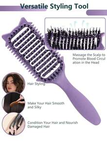 Escova Definidora de Cachos Pro Curl 2026 | Design FlexBristle™ Sem Puxar para Cabelos Cacheados/Crespos/Ondulados, Modelador Anti-Frizz e Desembaraçador de Salão - Ferramenta de Separação de Cachos Resistente ao Calor para Mulheres/Homens