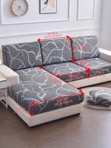 1 件印花弹力沙发座垫套，L 型沙发套套装，独立沙发靠背垫套，家具保护套，弹性沙发座垫套