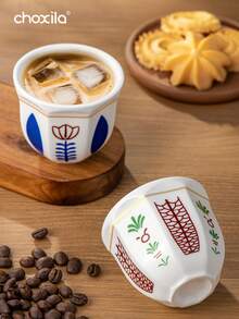 choxila 1个中东陶瓷咖啡杯 - 浓缩咖啡杯和茶杯，非常适合卧室、客厅、下午茶，也是节日礼物的理想之选，更是沙特国庆日的完美礼物。 - 咖啡杯 - 查看 6