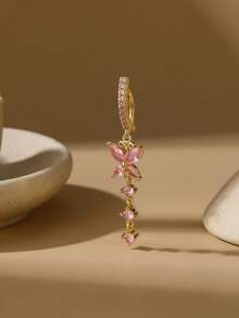 1 chiếc nhẫn rốn hình bướm CZ thời trang cá nhân hóa trang sức xỏ khuyên cơ thể cho phụ nữ, phụ kiện dự tiệc - Loại bướm - Xem 4