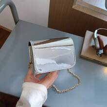 Laser Girl Fashion Shoulder Bag, New Crossbody Square Bag, Solid Color Small Purse - A - View 7