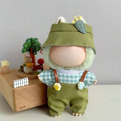 1pc 1st/2nd/3rd Generation Doll Clothes, Green Overalls & Bucket Hat, Checkered Sit-And-Play Outfit, Blue Overalls & Bucket Hat Sit-And-Play Outfit, Cloud Plush Animal Set, Holiday Gift For Friends