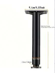 1pc Adjustable Black Plastic Furniture Riser, Heavy Duty Support, Height Customizable, Suitable For Sofa Legs, Table Legs, TV Stand, Coffee Table, Bed Frame