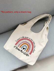 2/4/6/8/10/12/14/16/18/20件白色帆布手提袋，简洁大方，旅行简易收纳袋，升华手提袋用于装饰和DIY手工购物袋，大容量旅行化妆包 - 白色 - 查看 3