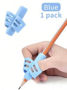 1 pièce/2 pièces Outil d'écriture à double prise en silicone, correcteur de posture d'écriture, prise de stylo en silicone souple et colorée pour enfants, étudiants, dispositif de correction de la posture d'écriture, protecteur de doigt