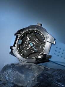 Fido Dido Reloj de cuarzo marca FidoDido - Correa de silicona resistente al agua 50M, movimiento de cuarzo japonés, esfera grande de 50mm, diseño deportivo, de moda, casual y clásico, perfecto como regalo para hombres y estudiantes - mirar - Ver 2