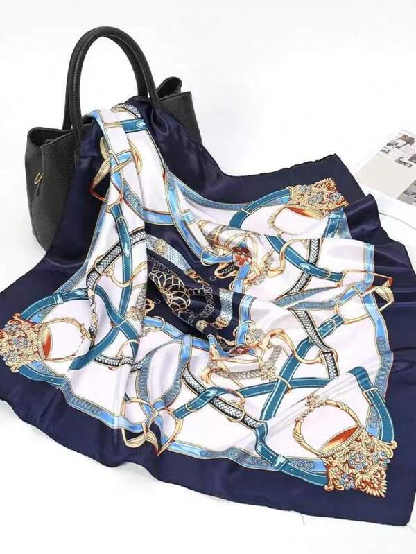 1pc 90*90cm Fashionable Sunscreen Scarf, Outdoor Classic Windproof Shawl, Unisex Headscarf, Air-Conditioned Room Warm Scarf, All Season Thin Solid Color Silk Scarf, Muslim Hijab Square Scarf, New Style