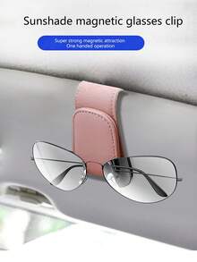 Magnetic Car Glasses Clip, Soft & Durable Leather, Thin & Compact Design Without Blocking Vision, Portable Multifunctional Glasses Clip - A - View 9