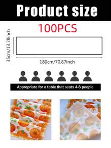 1 pièce Nappe en polyester avec design aquarelle de citrouille et feuille d'érable, thème de récolte d'automne et de Thanksgiving. Décoration de table thème feuille d'érable, fournitures de fête thème Halloween, décoration de maison saisonnière d'automne, fournitures de fête intérieure et extérieure. 35x180cm.