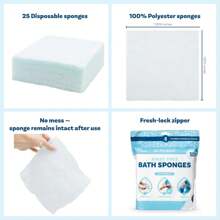 (25 Pieces) One Pack Of Adult Shower Wipes, No Need To Rinse, Adult Shower Wipes, No Need To Rinse Dry Shower Wipes, Disposable Adult Body Wipes, Suitable For The Elderly, Camping, Hiking, Gym And Travel - 白色(25片)1包 - 查看 3