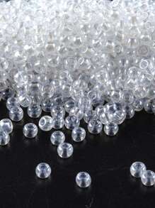 GO2CJBEADS 10 جرام متعدد الألوان حبيبات زجاجية دائرية بقطر 2 مم بخط فضي للاستخدام في صناعة الأساور DIY