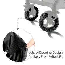 4 Pcs Stroller Wheel Covers, Wheelchair Tire Protector For Child, Baby Stroller Jogger Wheels Covers, Black, Travel Accessory - Black - View 3