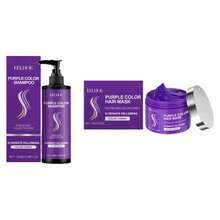 100ml Purple Shampoo And 100g Hair Mask Set For Blonde And Gray, Remove Yellow And Lock Color, Infused With Cocos Nucifera Oil, Repairs, Hydrates,Yellowing Cleansing Nourishing Shampoo - Purple - View 15