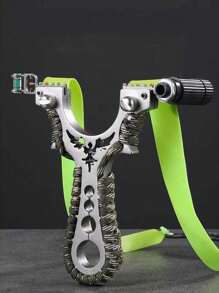 1 Metal Eagle Shaped Slingshot, Outdoor High-Power Stainless Steel Slingshot With Precision Flat Rubber Strap, Toy Slingshot