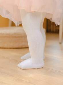 3双装女童纯色不透明紧身裤，百搭百搭打底裤，适合0-8岁宝宝，日常搭配 - 白色 - 查看 8