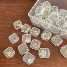 10 PCS Mini Jewelry Storage Containers, Clear Plastic Cases For Pearl Bracelets And Small Accessories - Trong sáng - Xem 2