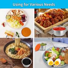 1 件/4 件/不锈钢酱料杯容器，带密封盖，非常适合蘸酱和盛菜杯沙拉酱容器，带盖，小型防漏可重复使用不锈钢沙拉酱容器，可作为午餐盒、酱料容器、野餐、旅行餐准备和厨房储存，野餐、旅行餐准备和厨房储存 - 彩色 - 查看 7